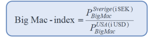<p>Hypotetisk växelkurs mot dollar som gör att en Big Mac kostar detsamma i USA och det andra landet</p>