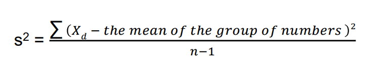 <p>what is variance (s²)?</p>