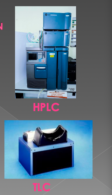 <ul><li><p>Can be detected by an array detector, to detect compounds using HPLC (High performacne Liquid Chromatography)</p></li><li><p>TLC (Thin Layer Chromatography) plates can be visualized under UV if the compounds or a coloring reagent is fluorescent</p></li></ul><p></p>