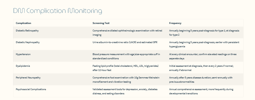 <p>Neurological:</p><p>-insulin, sulfonylureas, and SGLT-2 inhibitors may cause headaches, dizziness, and peripheral neuropathy. </p><p>-vigilant assessment for hypoglycemia-related neurological manifestations is critical for prediatric pt safety</p><p>GI:</p><p>-metformin frequently induces nausea, diarrhea and epigastric discomfort in up to 30% of pediatric pts. Admin w/ meals and implementing slow, progressive dose escalation significantly reduces these adverse effects</p><p>Fluid Balance:</p><p>-thiazolidinediones commonly cause fluid retention and peripheral edema, while SGLT-2 inhibitors increase urinary glucose excretion leading to potential dehydration</p><p>-regular monitoring of fluid status and electrolyte balance is imperative, especially in active children</p><p>Hepatic:</p><p>-thiazolidinediones and DDP-4 inhibitors necessitate comprehensive baseline and scheduled liver function monitoring</p><p>-immediate discontinuation is mandatory if ALT levels exceed 3x upper normal limits to prevent hepatotoxicity</p>
