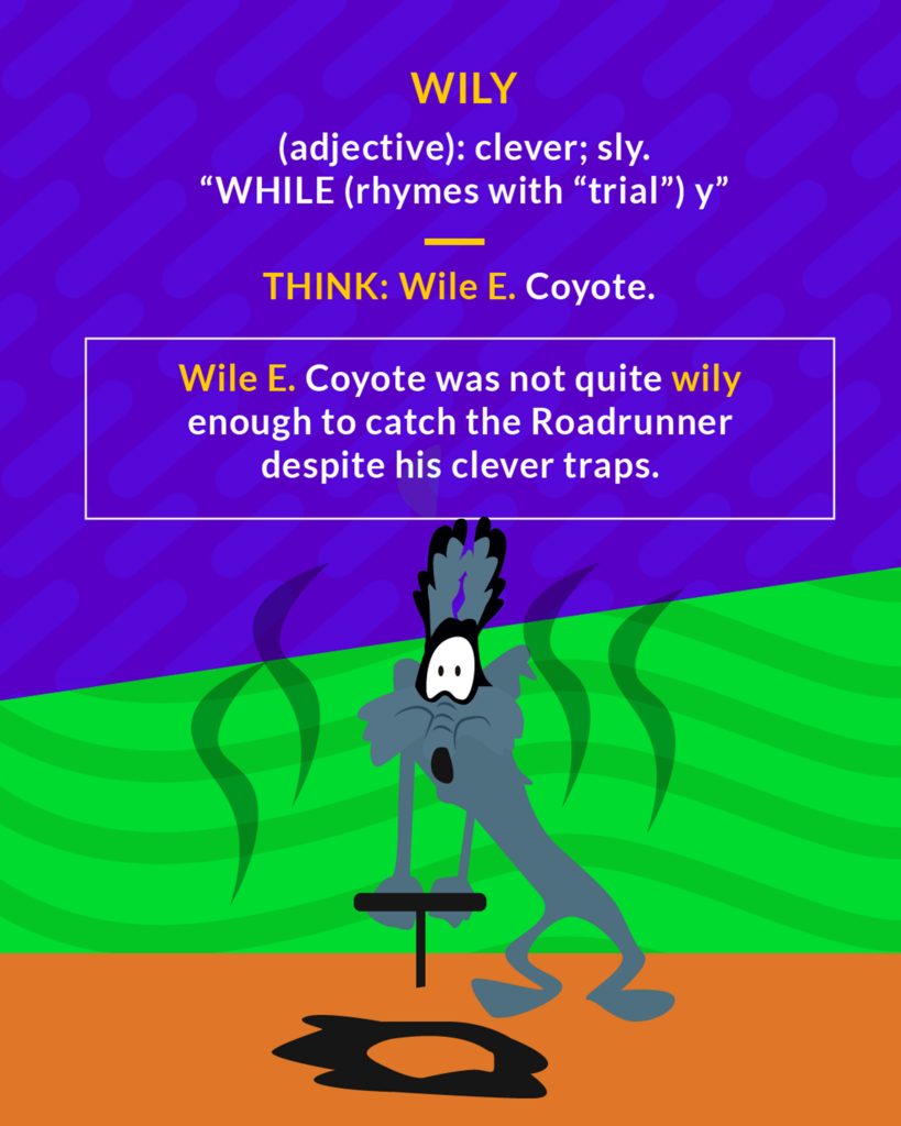 <p>clever, sly</p>