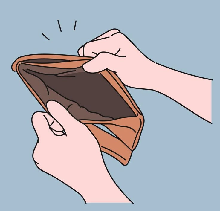 <p>To be strapped for cash (idiom)</p>