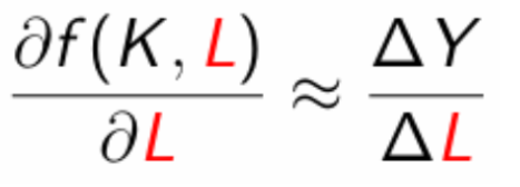 <p>Derivative of Production Function wrt L</p>