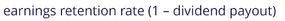 <p>Earnings Retention Rate * ( 1- Dividend Payout)</p>
