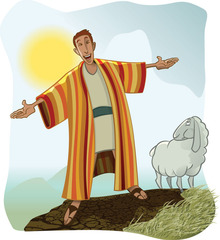<p>Coat of many colors, sold into Egypt, Potiphar's wife, Pharaoh's dream, was a visionary and tells the Pharaoh what his dreams mean. Ssold into slavery by his brothers and the favorite of his father, Jacob. He is the son of Jacob and Rachel.</p>