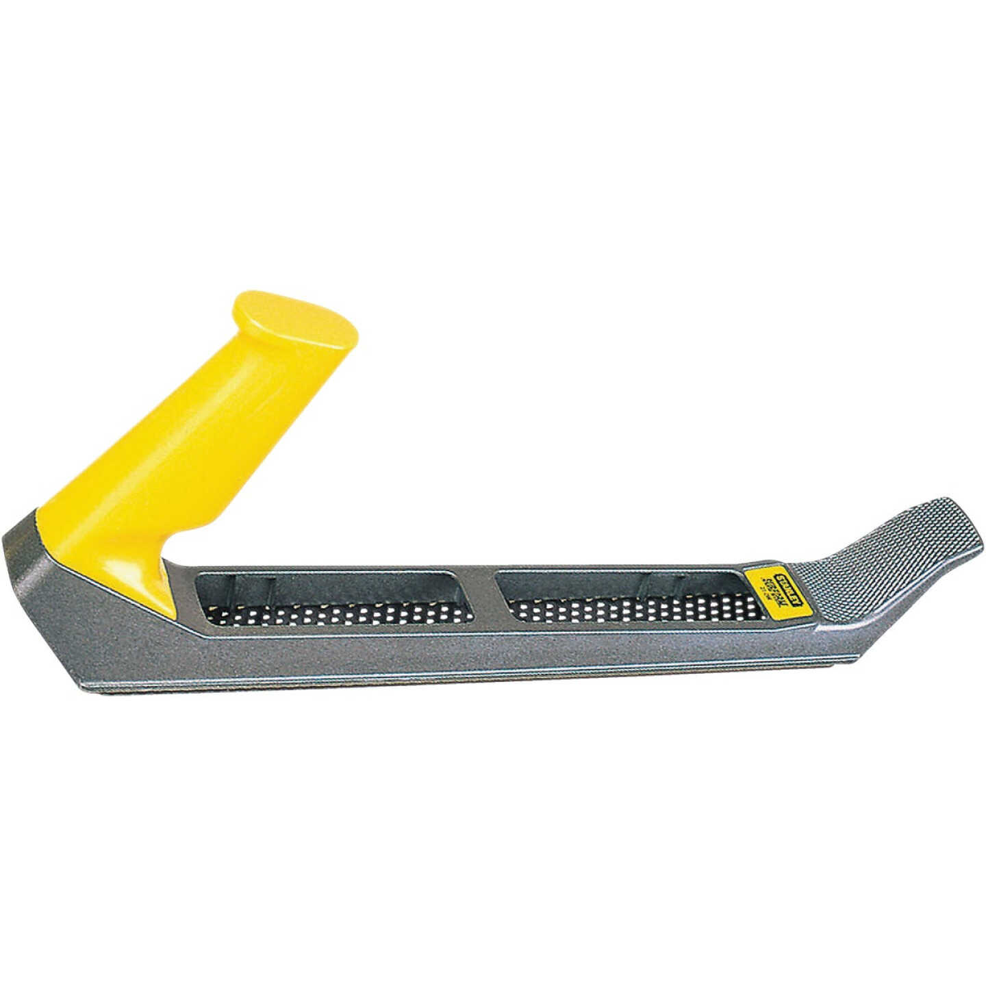<p>Handheld rasp-like tool with a perforated blade used to shape and smooth material, available in flat, round, and half-round forms.</p>