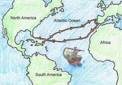 <p>(1) A long journey by sea or in space - Chuyến đi dài bằng đường biển hoặc trong không gian.</p>