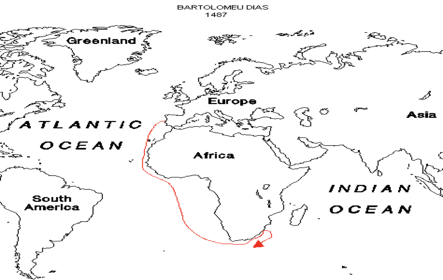 <p>Rounded southern tip of Africa- named it Cape of Good Hope</p>