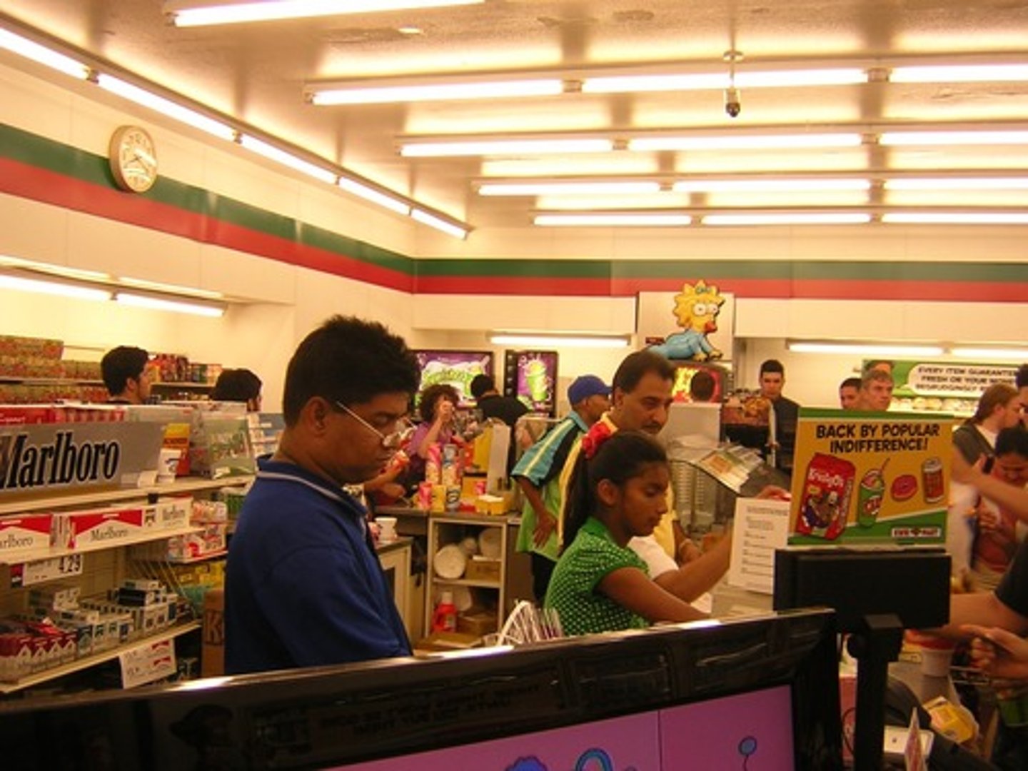 <p>He has to pay at the cashier</p>
