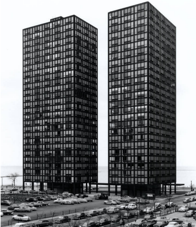 <p>Who designed the Lake Shore Dr. Apartments?</p>
