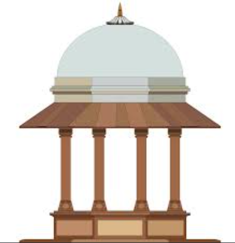 <p>a structure consisting of dome raised by four pillars, usually found in South Asian</p><p>palace and funerary architecture.</p>