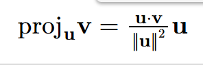 <p><span>It has the same initial point as 𝐮 and 𝐯 and the same direction as 𝐮, and represents the component of 𝐯 that acts in the direction of 𝐮. If 𝜃 represents the angle between 𝐮 and 𝐯, then, by properties of triangles, we know the length of proj𝐮𝐯 is ‖proj𝐮𝐯‖ =‖𝐯‖·⁢|cos| 𝜃. When the angle 𝜃 between 𝐮 and 𝐯 is an obtuse angle, the projection will be in the opposite direction of 𝐮</span><br><br></p>