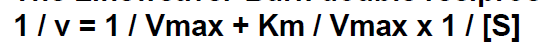 <p>A rearrangement of the Michaelis-Menten equation <strong>that aims to obtain a linear relationship</strong> from the hyperbolic curve produced from the graph of rate of reaction and substrate concentration.</p>