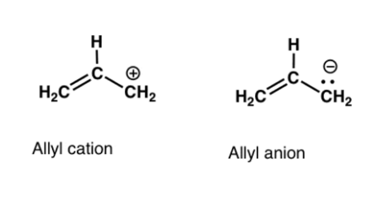 <p>Positive charge next to double bond. Also stabilized by resonance. You can also have a Allyl Anion, which is the same thing just with a negative charge. </p>