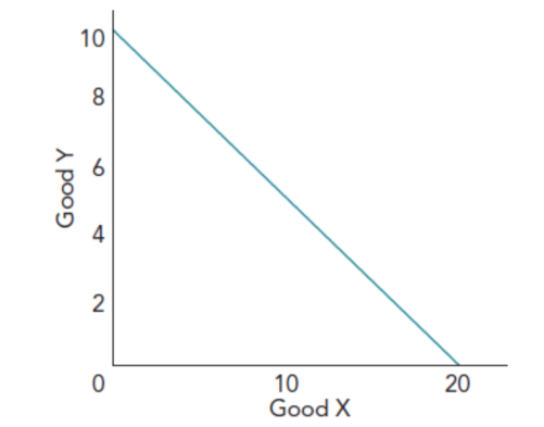 <p>A line showing all combinations of two goods that a consumer can afford given their income and prices. (opportunity cost &amp; purchasing power)</p>