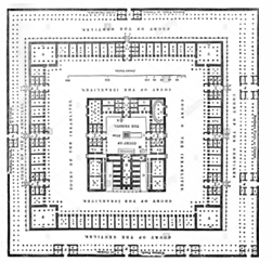 <p>Temple of Solomon (957 BCE), Juan Bautista Villalpondo, Ezechielem explanationes et apparatus urbis ac temple Hierosolimitani, 1604</p>