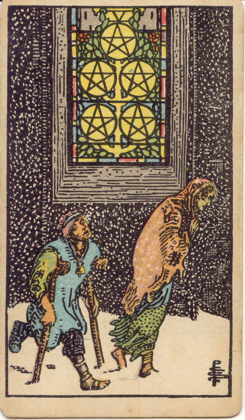 <p>Five of Pentalces</p>