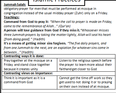 <p>“The key to paradise is salah and the key to salah is wudu”<br><br>“The closest that a servant is to his LORD is when he is in prostration”<br><br><br><br>“ When the call to prayer is made on friday, come to the remberance of Allah”</p>