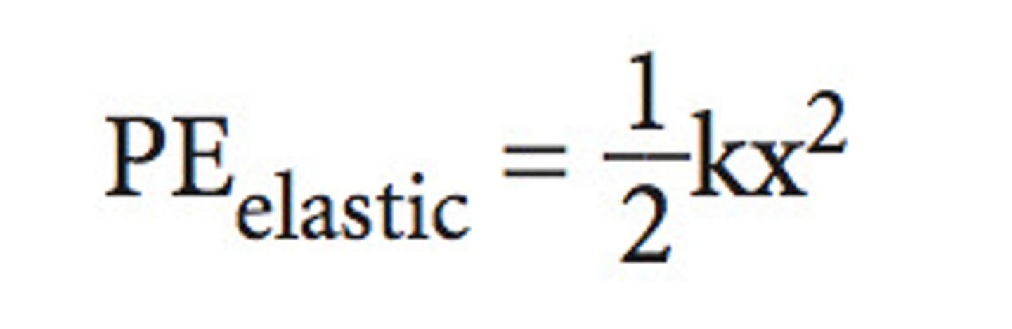 <p>where x is displacement from equilibrium. Upon release, the spring will accelerate in proportion to the restoring force and PE will be converted to KE.</p>