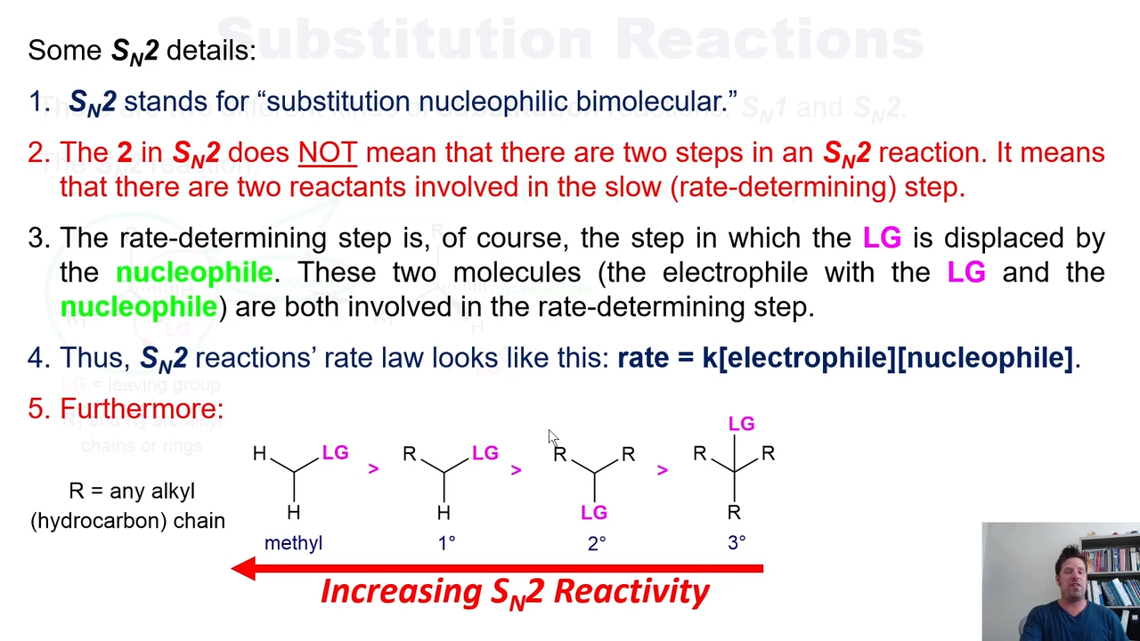 <p>The rate determining step is the first one, following second rate kinetics, dependent on both the electrophile and the nucleophile</p>
