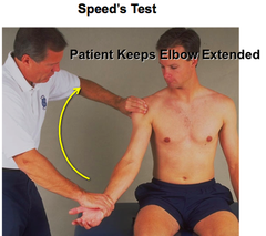 <p>stretching or lengthening of the biceps tendon to assess the possibility of tenosynovitis</p>
