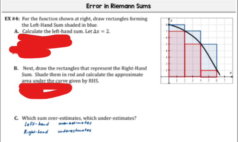 <p>How do you do left and right hand sums? </p>