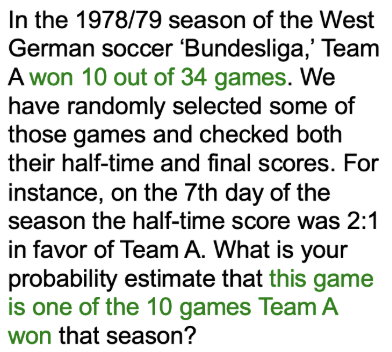 <p><span style="background-color: transparent;">Gigerenzer et al. tested whether base rates are used when expressed as frequencies</span></p>