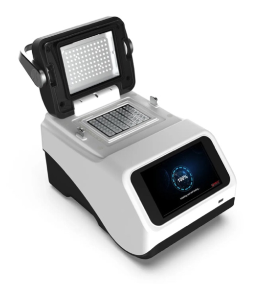 <p>A device used in PCR (polymerase chain reaction) to rapidly heat and cool samples, allowing for the amplification of DNA. </p>