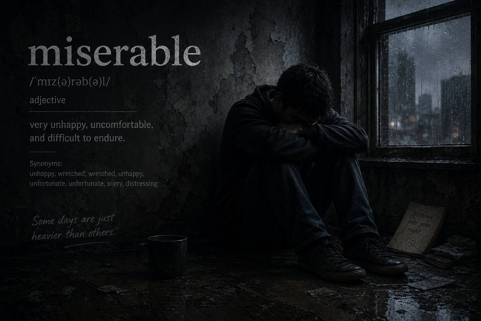 <p>miserable</p>