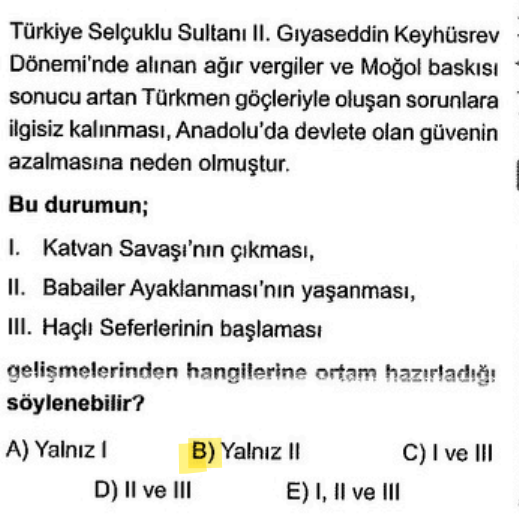 <p>Babailer Ayaklanması, devletin gücünü zayıflatmış ve Moğolların Anadolu'yu kolayca istila etmesine (Kösedağ Savaşı'na) zemin hazırlamıştır.</p>