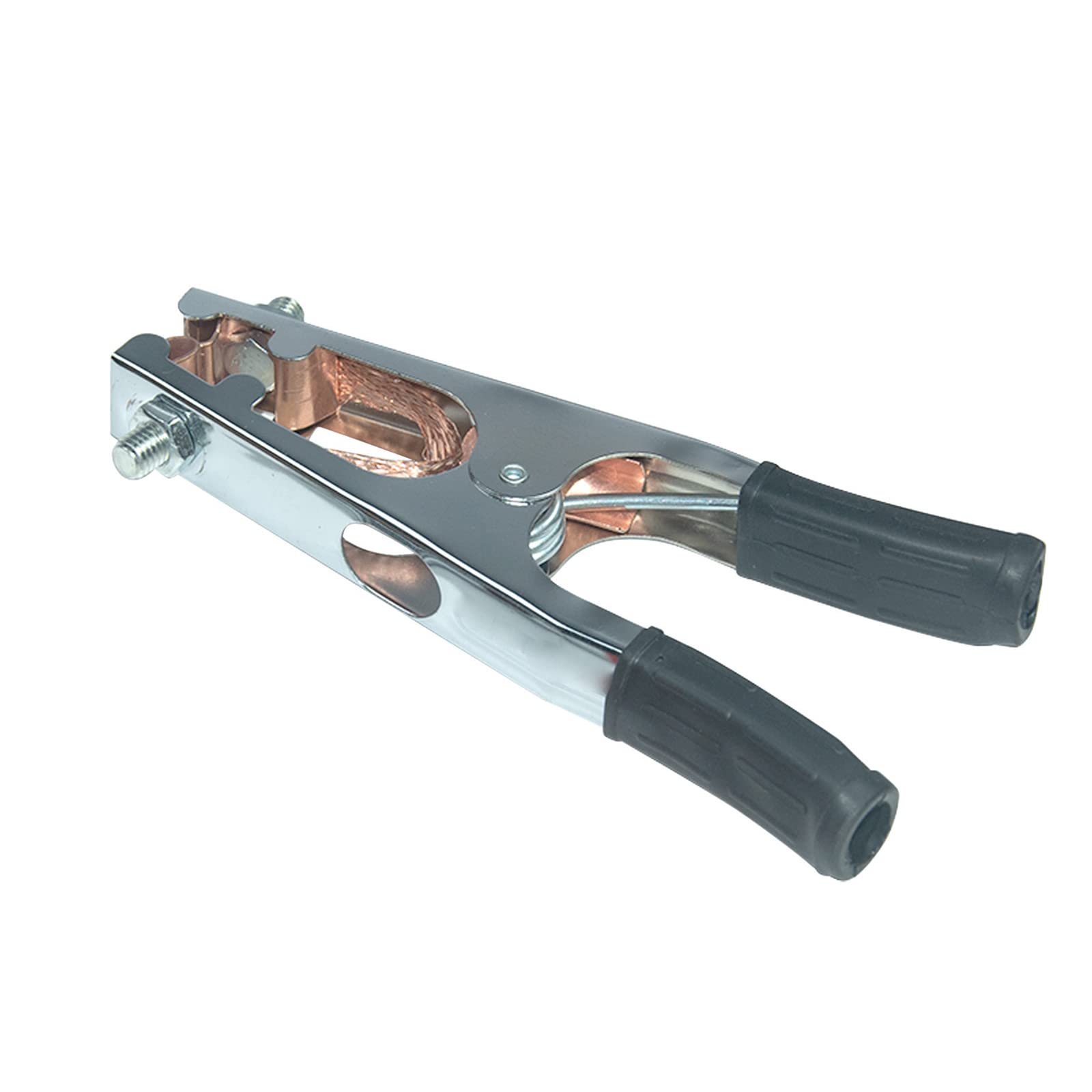 <p>Conductive clamp that attaches a welding cable to the workpiece or table, completing the electrical circuit.</p>