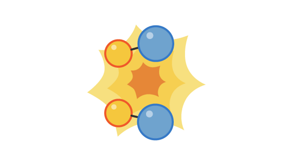 <p>particles must collide to have reaction, requiring enough energy or they will just bounce apart</p>