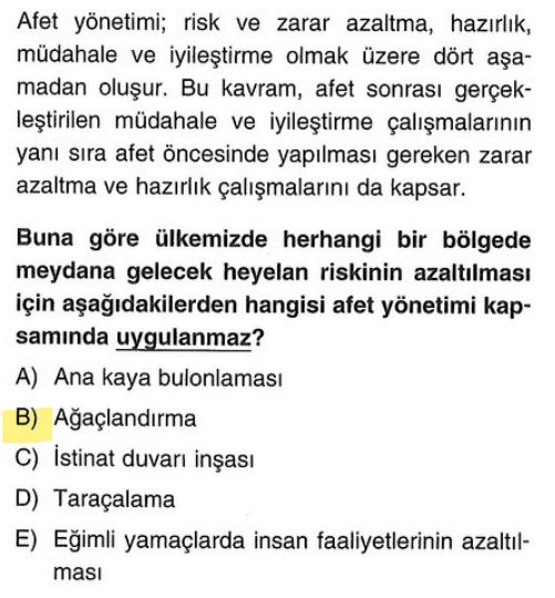 <p>Erozyonu önlemek için ağaç dikilir ama <strong>heyelan</strong> çok derin tabakaların kaymasıdır. Ağaç kökleri o kadar derine inemez, hatta ağaç toprağa ağırlık yaparak kaymayı tetikleyebilir. Heyelanda ağaç çözüm değildir!</p>