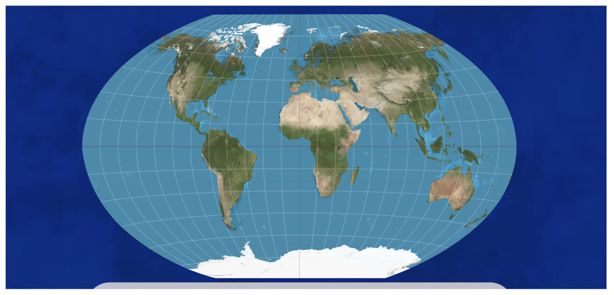 <p>Doesn’t preserve accurate spatial relationships but minimizes errors in each</p><p>Minimizes distortion at the poles </p>