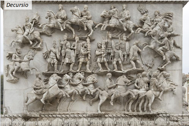 <ul><li><p><span style="background-color: transparent;">Campus Martius</span></p></li><li><p><span style="background-color: transparent;">AD 161</span></p></li><li><p><span style="background-color: transparent;">Egyptian granite</span></p></li><li><p><span style="background-color: transparent;">Sides</span></p><ul><li><p><span style="background-color: transparent;">Front:</span></p><ul><li><p><span style="background-color: transparent;">&nbsp;Antonius and Faustina being deified apotheosis</span></p></li><li><p><span style="background-color: transparent;">Roma bottom right</span></p></li><li><p><span style="background-color: transparent;">Campus Martius holding the sun dial of Augustus</span></p></li><li><p><span style="background-color: transparent;">Classicizing mode, idealized bodies</span></p></li></ul></li><li><p><span style="background-color: transparent;">2nd side:</span></p><ul><li><p><span style="background-color: transparent;">Identical&nbsp;</span></p></li><li><p><span style="background-color: transparent;">Decursio</span></p></li><li><p><span style="background-color: transparent;">Guys surrounded by men on horseback</span></p></li><li><p><span style="background-color: transparent;">Stockier figures</span></p></li><li><p><span style="background-color: transparent;">Typically tied to local style, less realistic style proportions</span></p></li></ul></li></ul></li></ul><p></p>