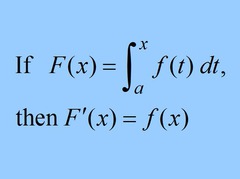 <p>If f(x) is continuous over an interval [a,b], and the function F(x) is defined by: look at formula sheet</p><p>- F(x) represent anti-derivative (basically original function) </p><p>- f(t) represents derivative of function</p><p>- velocity times time = displacement (velocity is a derivative)</p><p>- F(x) is the area under f on [a,x]</p><p>Note: This theorem establishes a relationship between integration and differentiation. It guarantees that any continuous function has an antiderivative, F(x). </p><p>Steps for finding dy/dx:</p><p>1. take upper limit of x and substitute it in for t </p><p>2. multiply by derivative of x and simplify; keep rest of equation the same, just take away dt</p><p>General Notes:</p><p>- x must always be upper limit</p><p>- for problems that have coefficient with x or x has a power, use chain rule and take derivative</p><p>Fundamental Theorem of Calculus Part 1 with Two Variable Limits of Integration:</p><p>- for problems where x is on the bottom, use order of integration to flip upper and lower limit, switching the sign of integral</p><p>- sometimes might have to use additivity property to split up upper and lower limit into two integrals (lower limit goes first and put other side of integral as 0), and then order of integration to ensure x is always upper limit</p><p>- then rest of the steps the same, substitute x for all values of and use chain rule to take derivative to coefficients/powers of x, then simplify if needed</p>