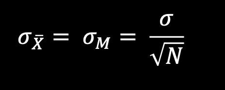 <p>this is a measure of variability of a distribution of means </p>
