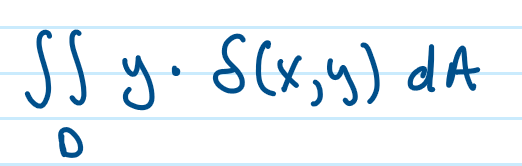 <p>Y times mass-density function dA</p>