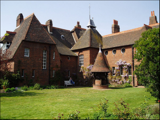 <p>Contains gothic ideals with a midevial layout exterior of a village with asymmetric composition. Interior focus on being al handmade and no parts were machined</p>
