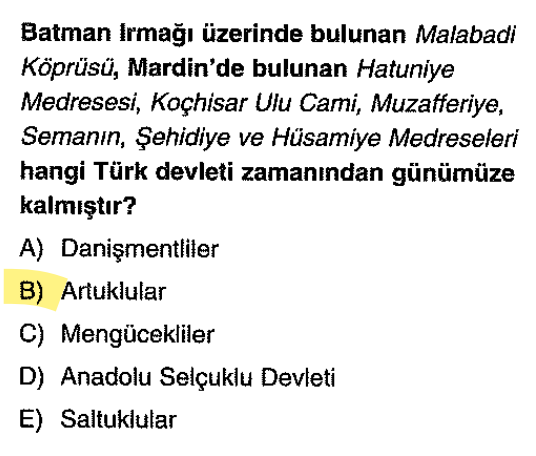 <p>Artuklular; Hasankeyf, Mardin ve Harput civarında hüküm sürmüş, özellikle köprü ve medrese mimarisinde gelişmişlerdir.</p>