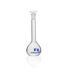 <p>A volumetric flask.</p>