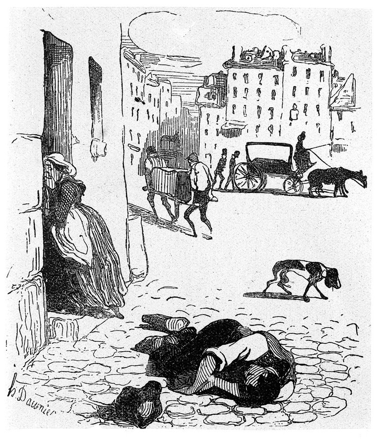 <p>Daumier, Memories of Cholera, 1832, lithograph </p>