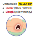 <p>pressure injury: unstageable</p>