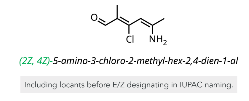 <p>include locants and stereochemistry at the beginning of IUPAC name</p>