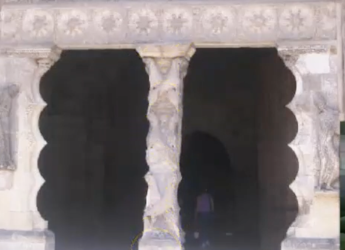 <p>Below the tympanum of the saint pier</p>