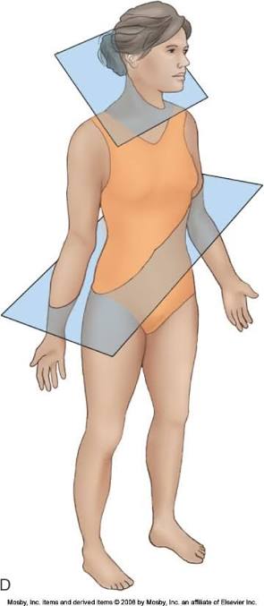 <p>Can pass through a body part at any angle among the three previously described planes</p>