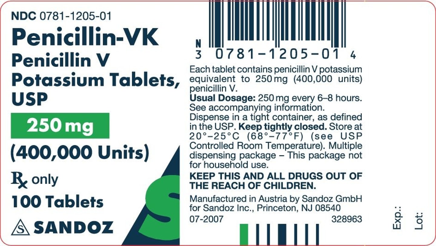 <p>Generic Name: Penicillin VK</p><p>Therapeutic Class: Beta lactam antibiotic, penicillins</p><p>Indication: Bacterial infection</p>