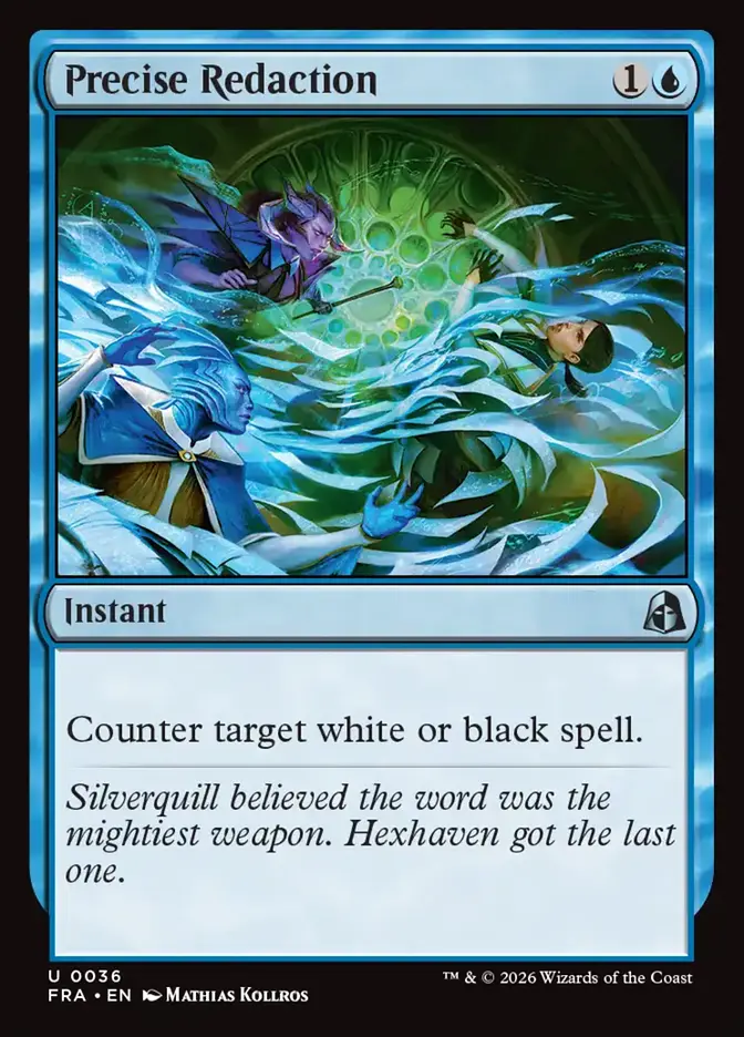 <p>Counter target white or black spell.</p>