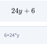 <p>24 * y + 6</p>