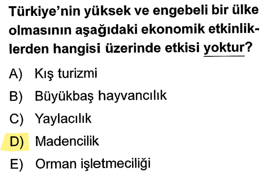 <p>Bir yerde altın, kömür veya bor olması o yerin yüksekliğiyle ilgili değildir. Bu tamamen <strong>yer altı yapısı ve jeolojik zamanlarla</strong> (yerin nasıl oluştuğuyla) ilgilidir.</p>